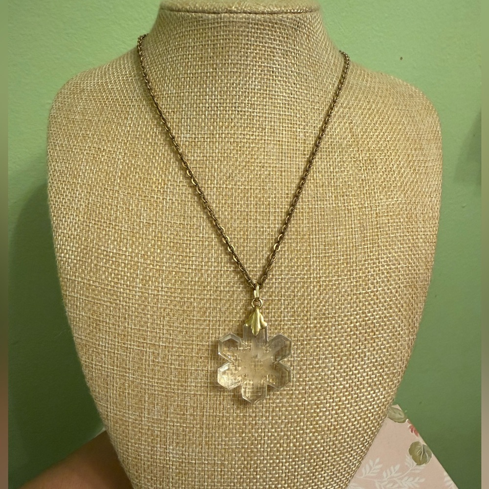 Gold Snowflake Pendant Necklace